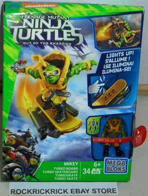 MEGA BLOKS TEENAGE MUTANT NINJA TURTLES - MIKEY TURBO SKATEBOARD DPF74 BRAND NEW