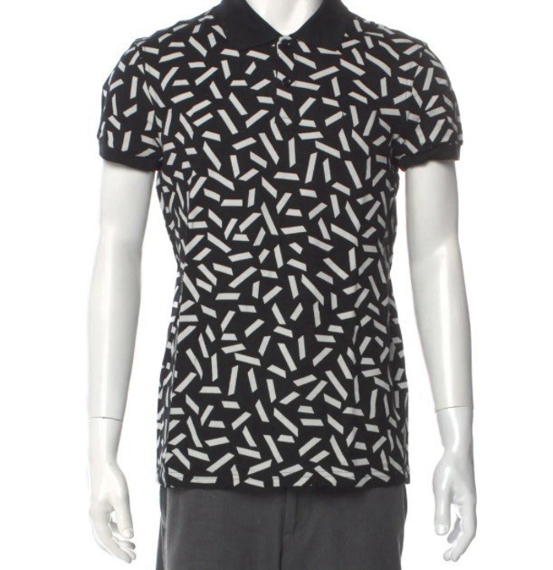 Polo manica camicia Saint Laurent Paris bianca e nera usata in ottime condizioni taglia L logo YSL nero