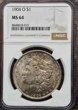1904-O Morgan Dollar NGC MS64 Better Date Toner