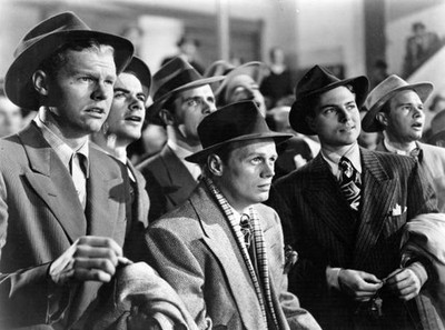 Richard Widmark with Donald Buka a scene from film The Street With - Old Photo