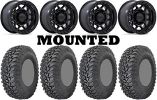 Kit 4 GBC Parallax Tires 35x10-15 on KMC Torx Beadlock Matte Black Wheels FXT