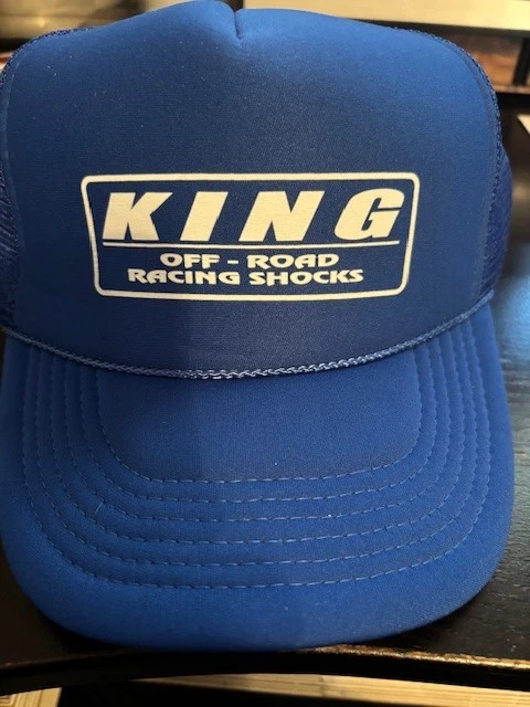 King Off Road Racing Shocks Logo Trucker Hat Blue