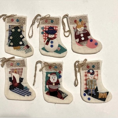 Set of 6 Christmas socks to decorate the Christmas tree