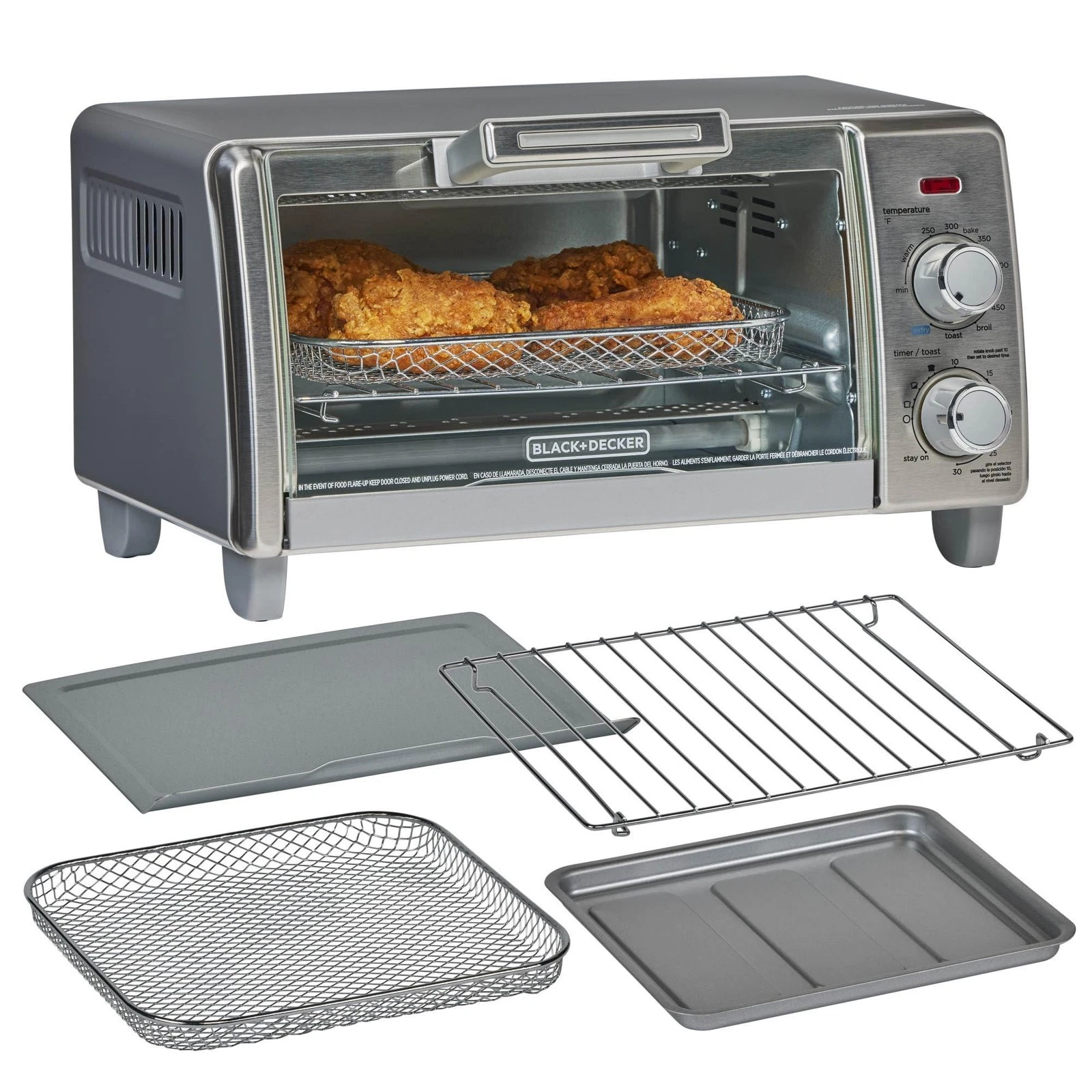 BLACK+DECKER Crisp 'N Bake Air Fry Countertop Convection Toaster Oven, Medium Ca