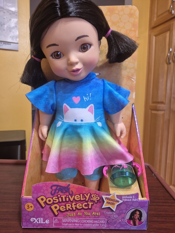 Positively Perfect Doll Xile 14" Black  Hair Brown Eyes Soft Body New 