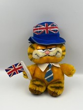 1980's Garfield plush toy, in Union Jack Hat, 23 cm high.