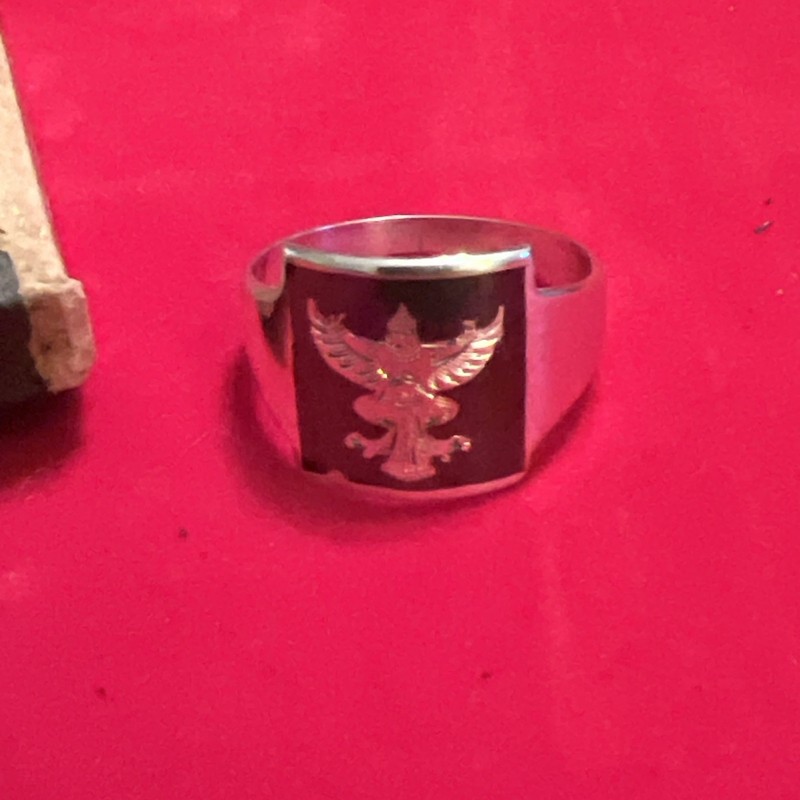 Sterling Silver Ring, Size 9, National Emblem of Thailand, maybe Circa 1911-1939