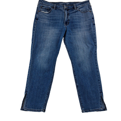 Old Navy Straight Courtney High Rise Secret Smooth Pockets Split Hem Jeans 16