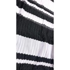 G by Gracia Women Black White Striped Wide Leg Pleated Crochet Knit Pants Small — photo 6