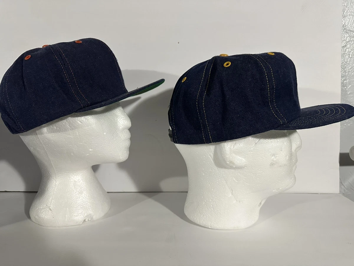 Vintage Denim Workwear Cap w/ Leather Brim 1970s Americana  Unisex 70s Denim Cap - Etsy main image 4