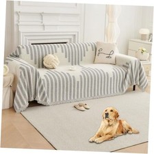 Boho Sofa Covers Couch Covers for 3 Cushion Couch Sofa Pet 91"x134" Grey