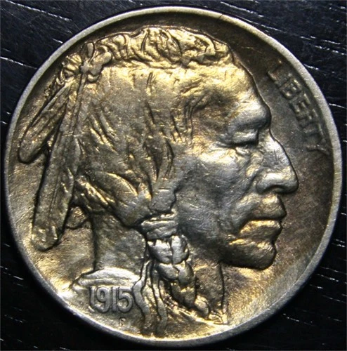 1915 P Buffalo Nickel 5c US Coin Philadelphia Mint Toned