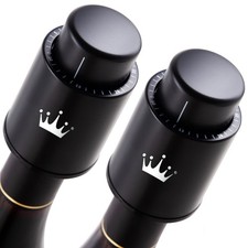 2 Pack Reusable Vacuum Wine Bottle Stoppers Airtight Wine Preserver Corks Sealer