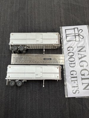 HO Scale 32  Piggyback Trailers Silver Pair Blank Polling Wheels Diorama Lot