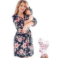 Mommy and Me Robe and Swaddle Set  Maternity Robe Matching Baby Girl, Boy