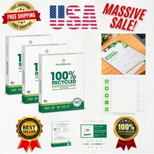 Multipurpose 100% Recycled Copy Paper - 20lb, 1200 Sheets - Jam-Free Performance