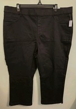 Terra Sky Women's 3X Stretch Waist Capri Jegging BLACK Tummy Control 10726-02