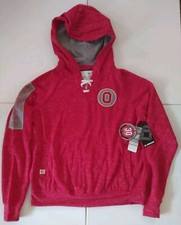 Ohio State Buckeyes Colosseum Faux Lace-Up Hoodie Women's Small 54.99 MSRP READ