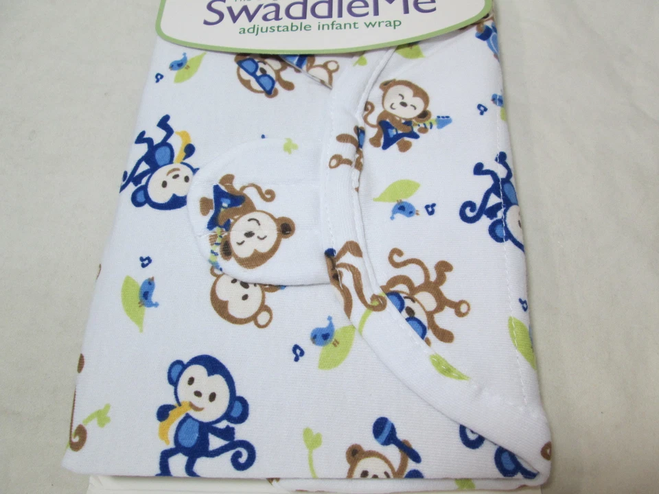 Nuevo envoltorio infantil ajustable de algodón SwaddleMe de verano para bebés - pequeño/mediano - monos Foto 2 de 4