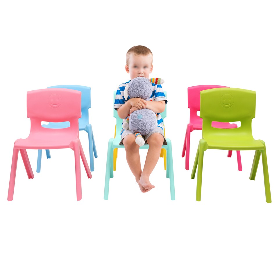 6 Pack Plastic Colorful Stackable School Chair for Kindergarten Home 11