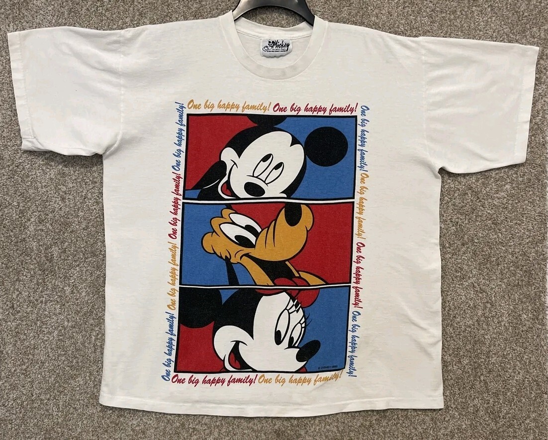 Vintage 90s Disney Mickey Minnie Pluto Single Stitch T-Shirt One 