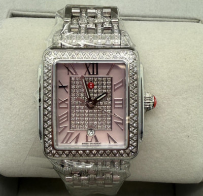 Michele Deco Madison 31 mm Pink Dial Silver Stainless Steel Watch MWW06G000040