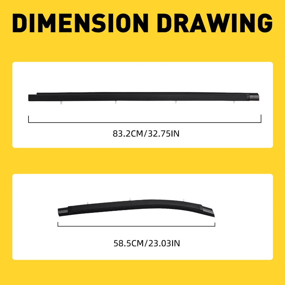 For 2000-2004 Toyota Tacoma LH&RH Door Weatherstrip Window Moulding Trim Seal - Imagem 4 de 4