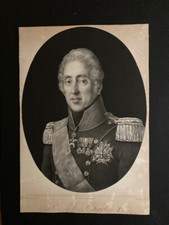 Circa 1820 Portrait of Charles X lithograph Francois Seraphin Delpech