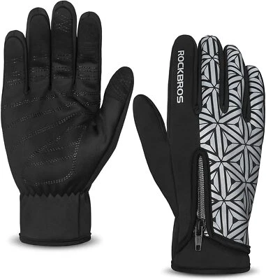 ROCKBROS Handschuhe Winter Warm Fahrradhandschuhe Touchscreen Reflektierend Neu