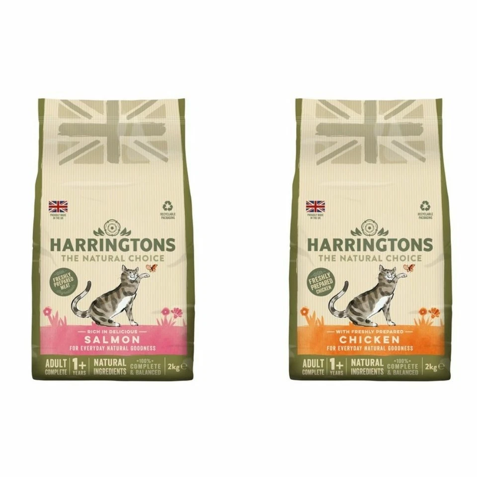 HARRINGTONS Harrington Cat Food Complete Formulated Dried 2kg - All Flavours Chicken Salmon