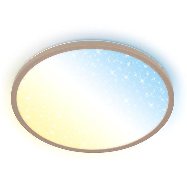 Led Panel Deckenlampe 37,5Cm Cct Flach Sternenhimmel Fernbedienung Dimmbar Beige-image