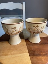 Pair Royal Dolton Lambeth ware China Goblets
