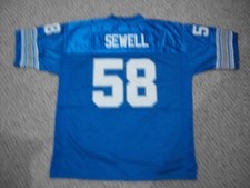 PENEI SEWELL Unsigned Custom Detroit Throwback Blue Football Jersey Sizes S-3XL