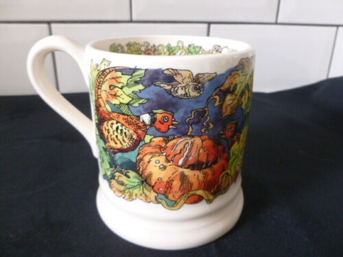 Emma Bridgewater Autumn Scene Halloween Pumpkin Owl 1/2 Pint Mug New Unused - Picture 2 of 4