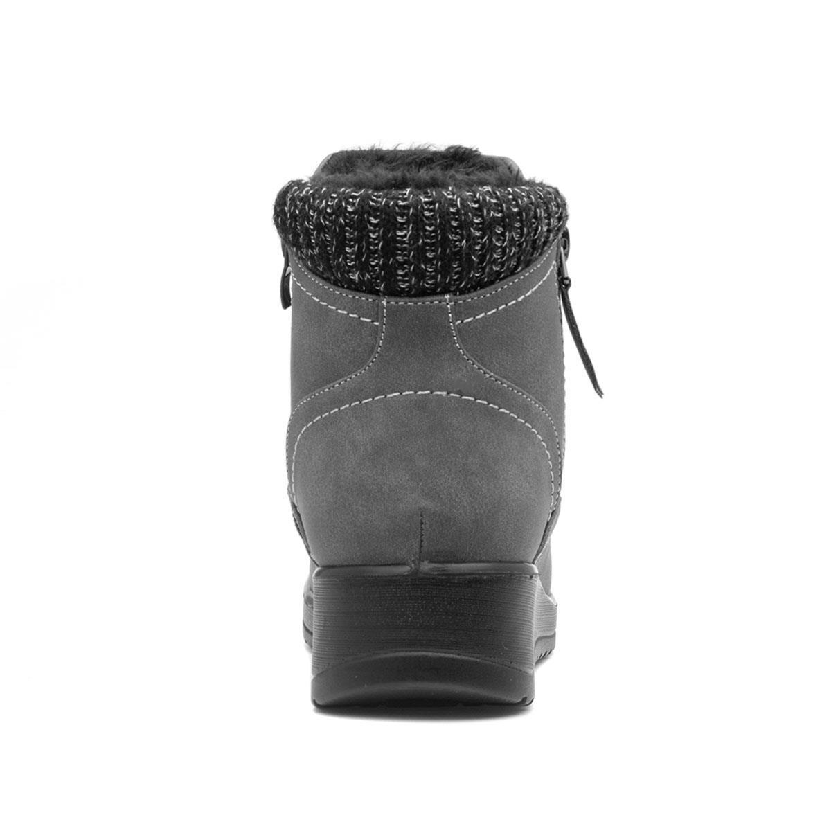 Softlites Womens Boots Grey Ladies Zip Up Knitted Collar Jess shoezone