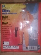 New 3 Piece Day Glow Orange Suit Sitex Protective Rainwear Size 2 XL 50-52