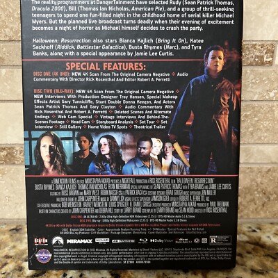 HALLOWEEN RESURRECTION CE 4K UHD BLU-RAY SCREAM FACTORY RARE HARD