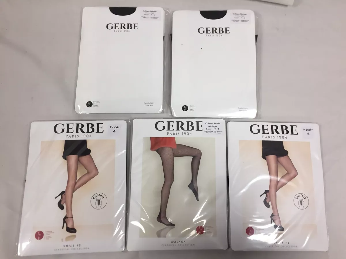 Lot Of 5 Tights New GERBE Different Models Size 4 Black Color