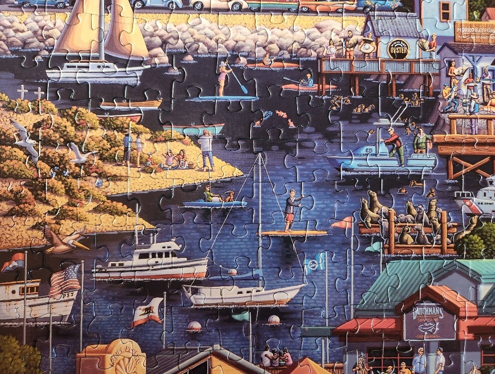 Dowdle Jigsaw Puzzle Morro Bay 500 Piece Box signed by Eric