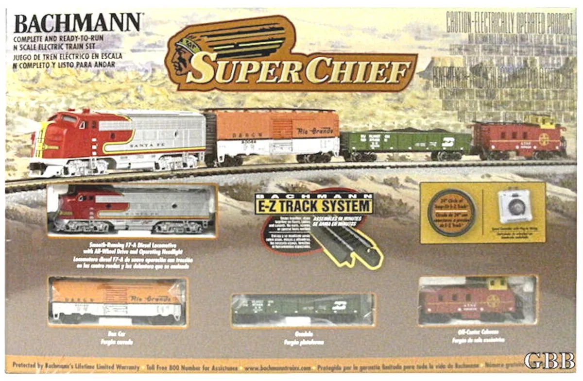 N Scale Super Chief Complete Freight Train Set Bachmann New in Box