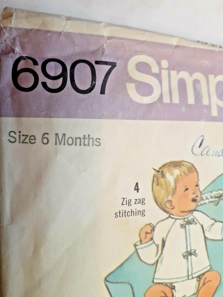Layette 6M Infants Simplicity 6907 Sewing Pattern Sleeper Blanket Panties + Cut - Image 3 of 4