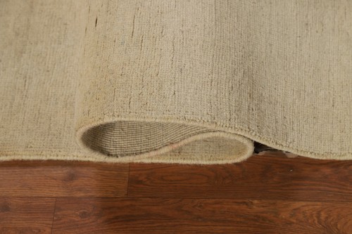 Elegant Handcrafted Gabbeh Solid Beige Wool Rug - Limited Edition" 4x6 ft - Picture 11 of 18