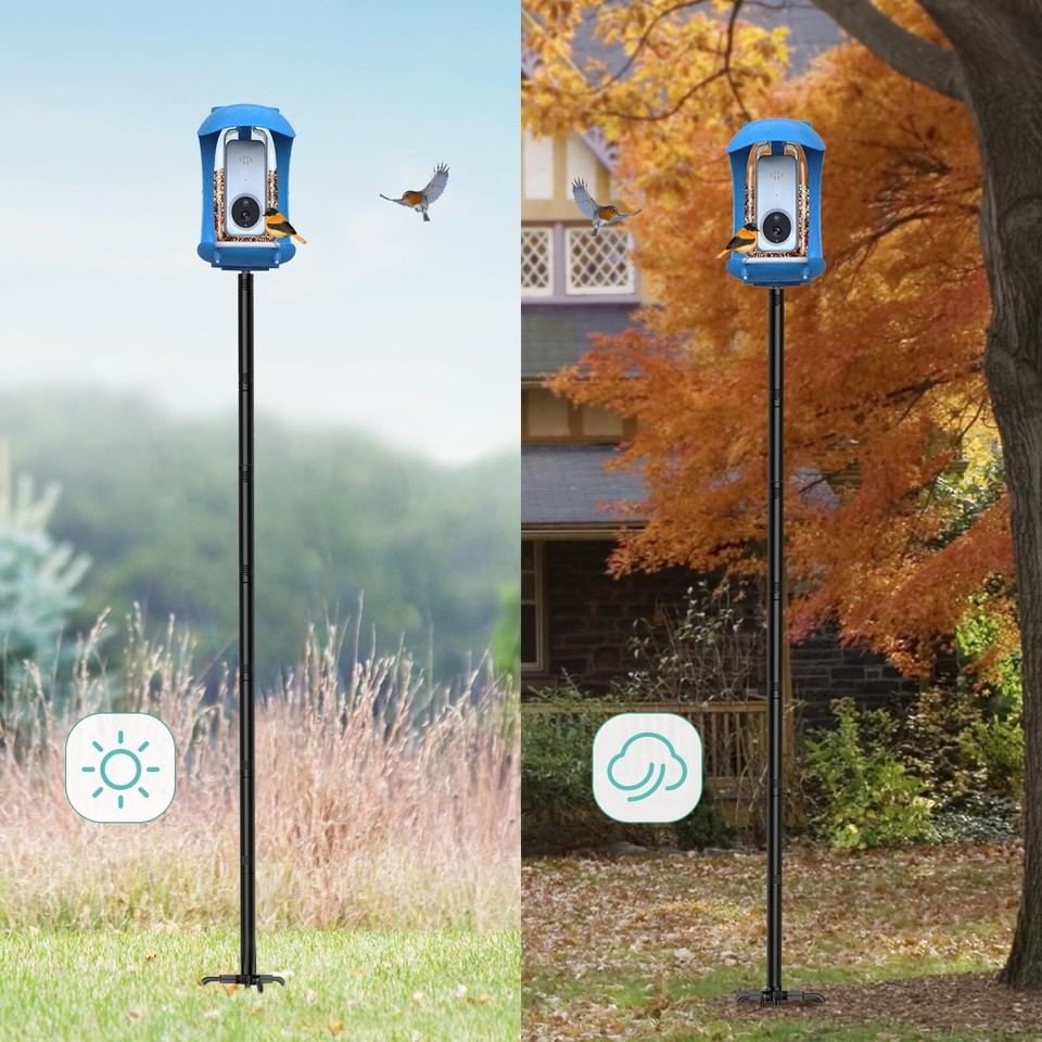 Bird Feeder Pole, 78 Inch Bird House Pole Mount Kit,Adjustable Bird