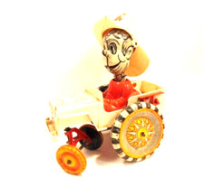 Marx Toy Tin  Plastic Windup Mechanical Fire Chief Fire Truck w/ damage 