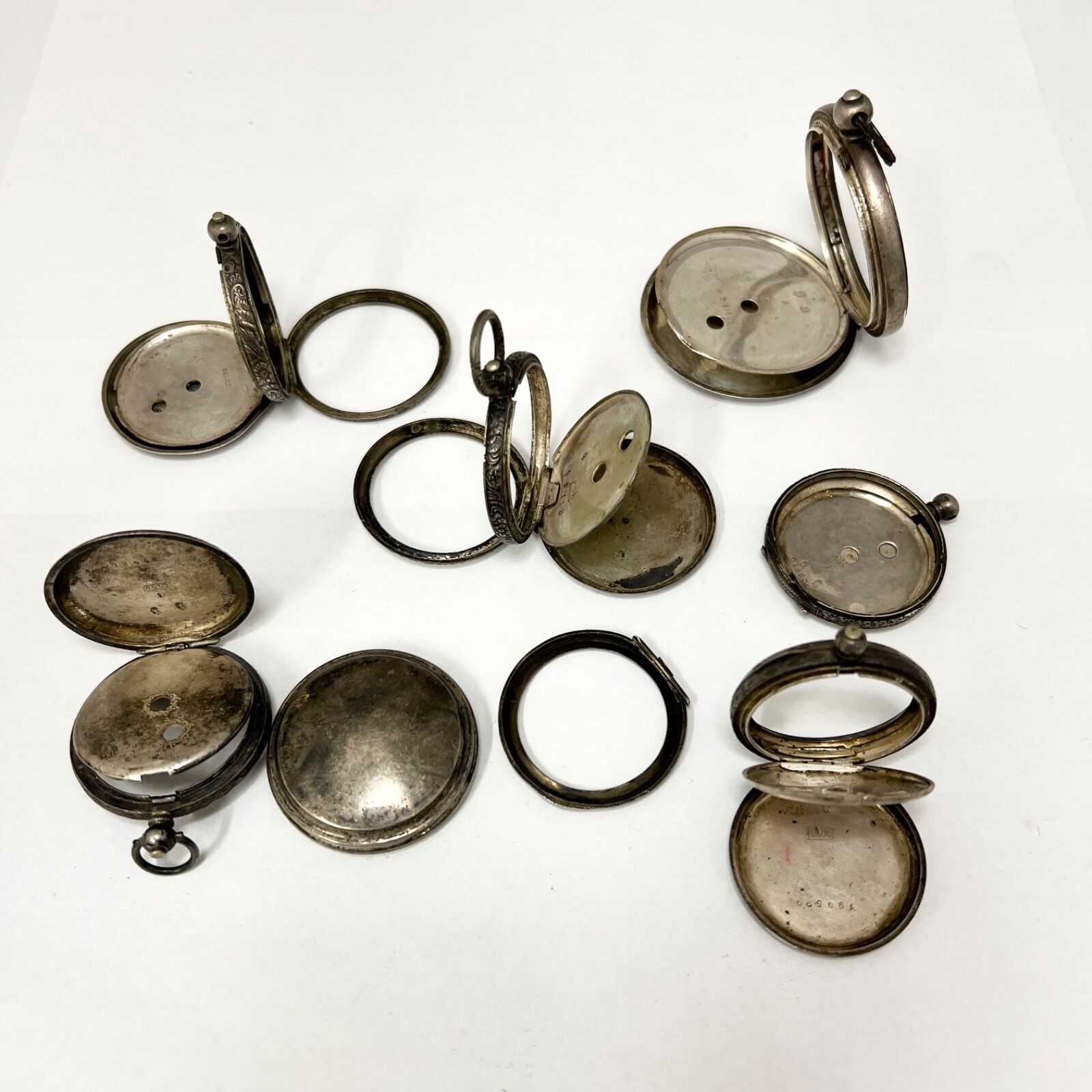 Lot of 6 Sterling Silver Pocket watch Cases 122 Grams eBay