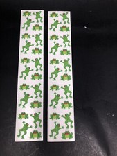 Vintage SANDYLION Stickers FROGS Flocked Fuzzy 2 Sheets 10 Modules