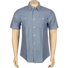 $59.99 HUF Firefly Woven Short Sleeve Shirt (blue) HUFBU3201BLU