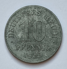 Deutschland 10 Pfennig 1919 Zink o. Mzz; J299; 1. Weltkrigsersatzm&uuml;nze