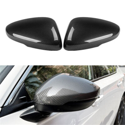 2X Carbon Fiber Look Rearview Side Mirror Cover Cap Trim For Honda Civic 22-2024