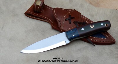 1095 HIGH CARBON STEEL HANDMADE SCANDI GRIND HUNTING CAMPING BUSHCRAFT KNIFE 